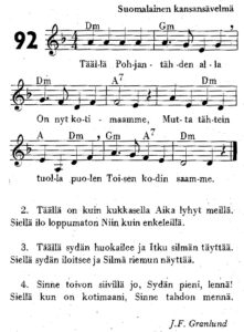 suomalainen kansansävelmä laulusta täällä pohjantähden alla
